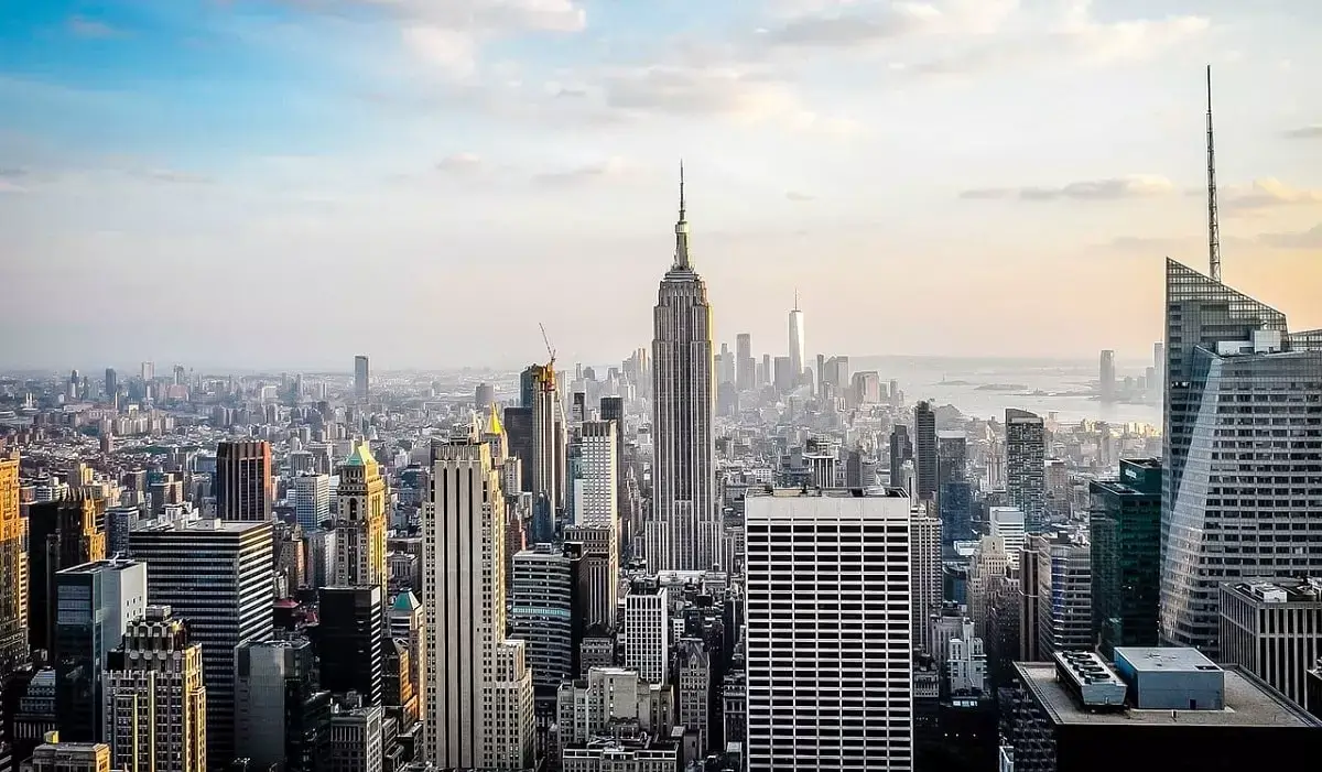 New York City skyline with John F. Kennedy International Airport